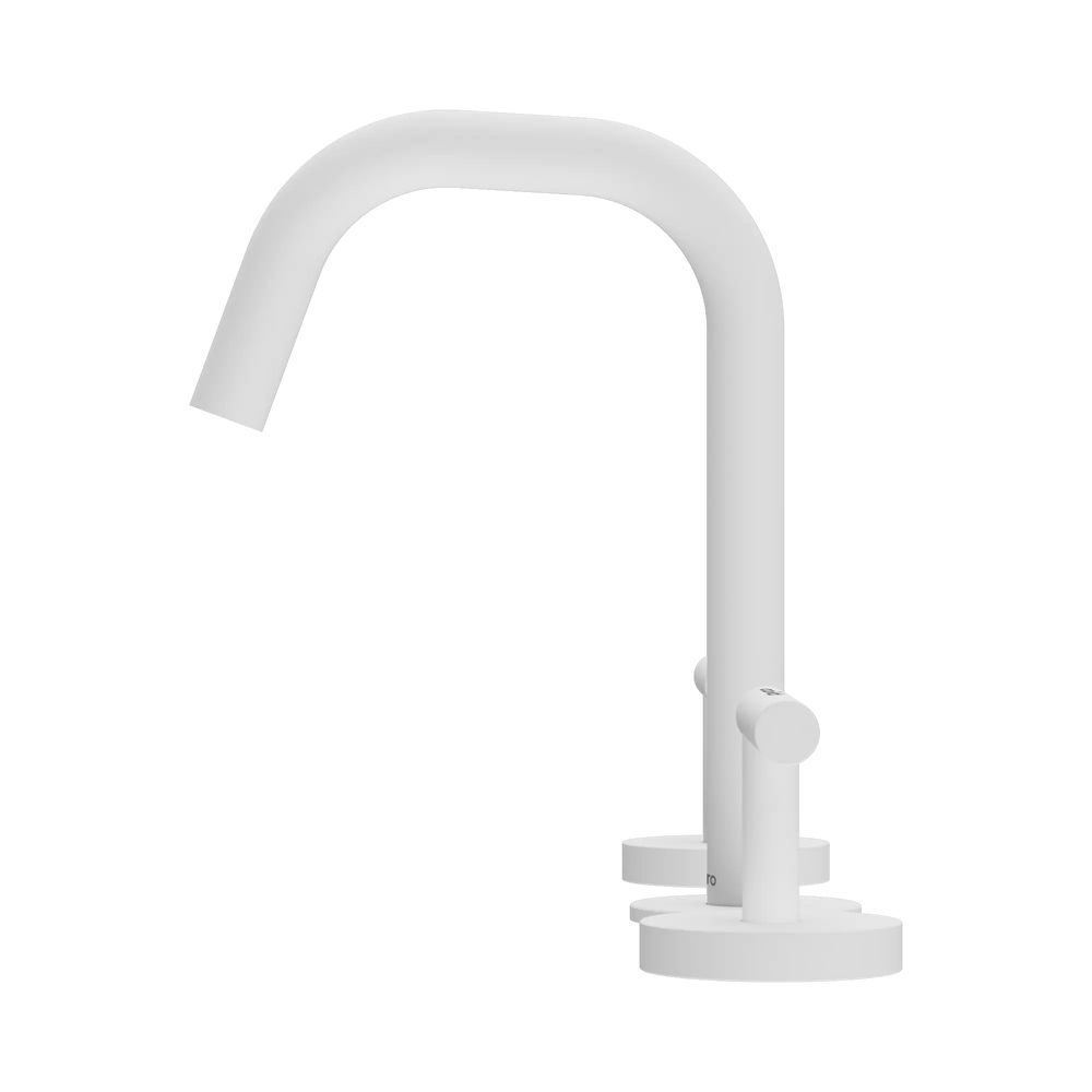 NERO MECCA LEVER BASIN SET EDGE SPOUT MATTE WHITE