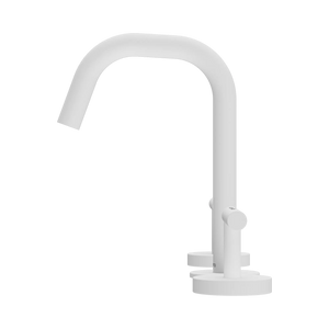 NERO MECCA LEVER BASIN SET EDGE SPOUT MATTE WHITE