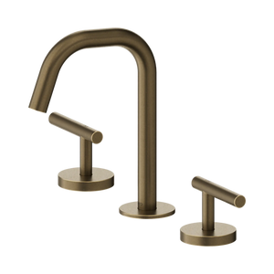 NERO MECCA LEVER BASIN SET EDGE SPOUT TUMBLED ANTIQUE BRASS