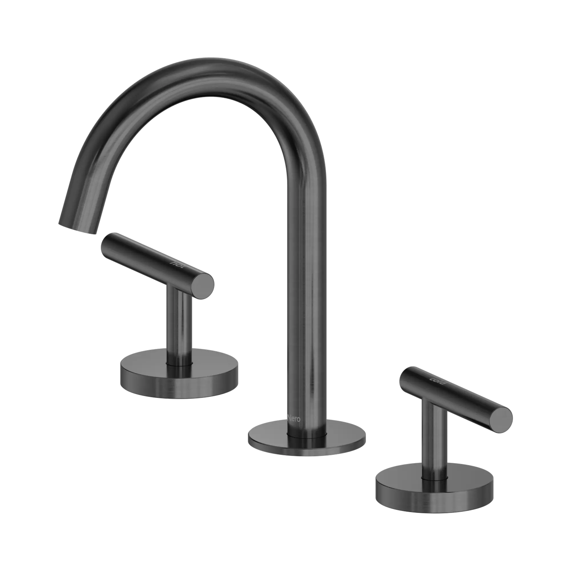 NERO MECCA LEVER BASIN SET ARC SPOUT GUN METAL