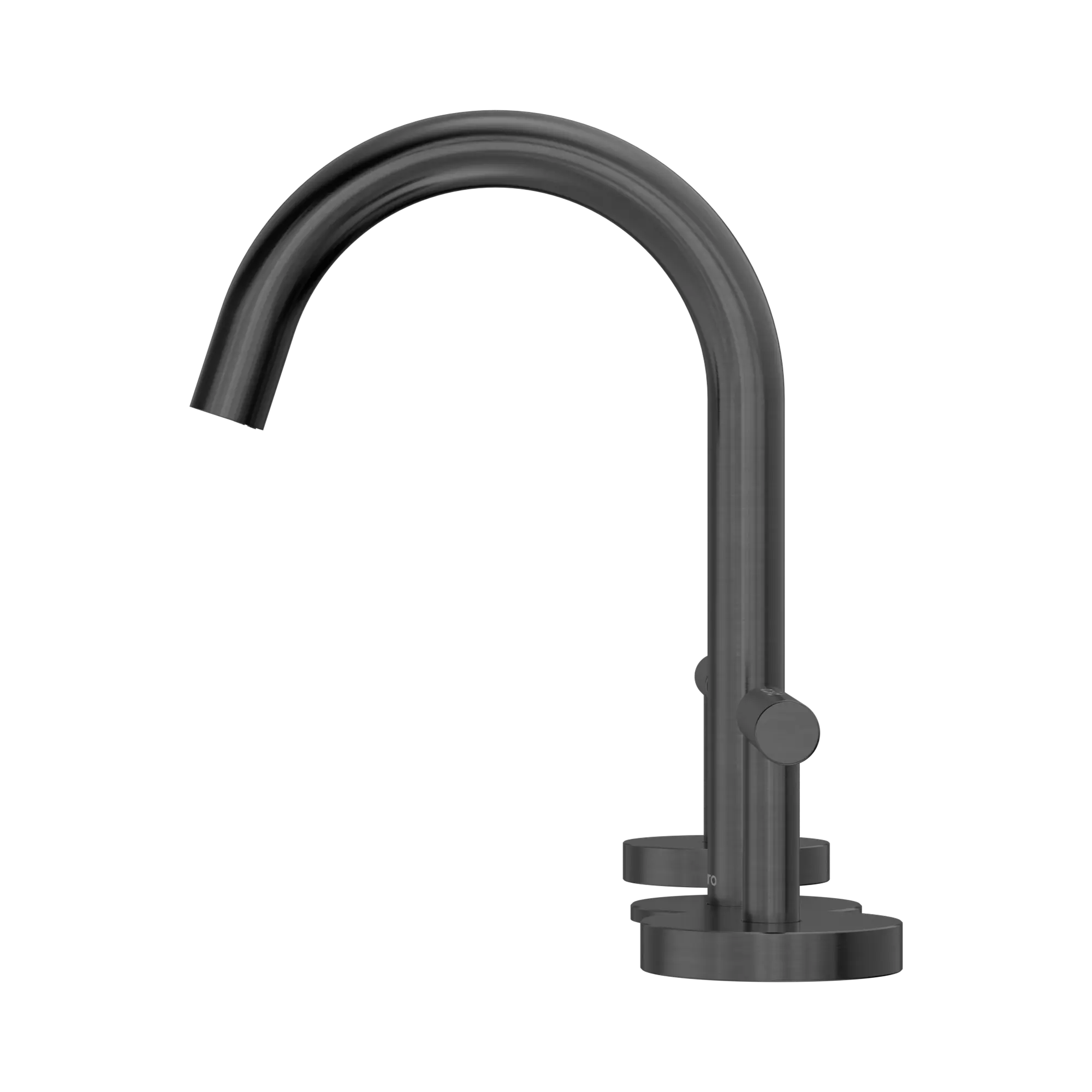 NERO MECCA LEVER BASIN SET ARC SPOUT GUN METAL