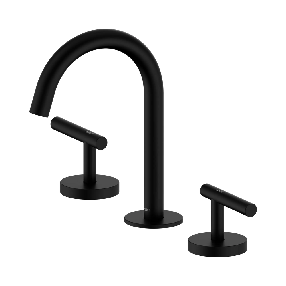 NERO MECCA LEVER BASIN SET ARC SPOUT MATTE BLACK