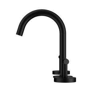 NERO MECCA LEVER BASIN SET ARC SPOUT MATTE BLACK