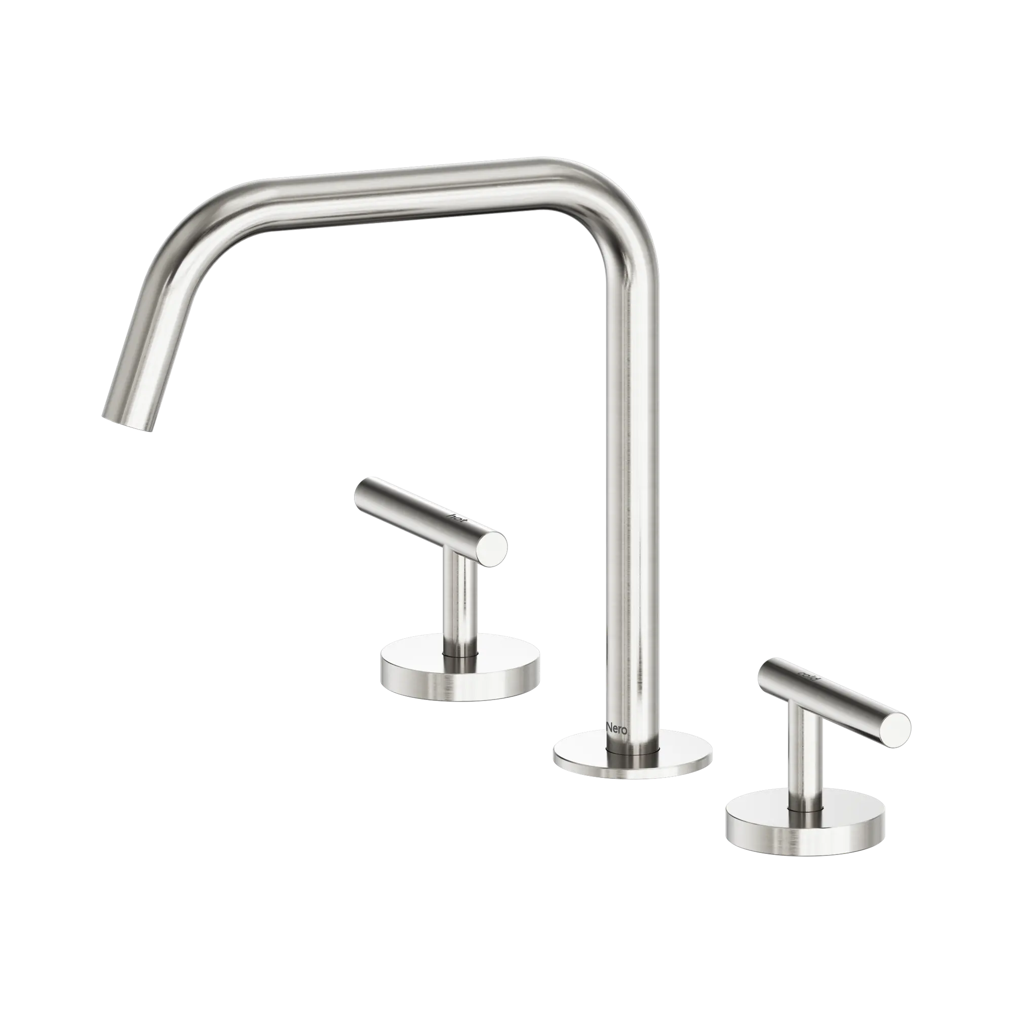 NERO MECCA LEVER BATH/KITCHEN SET EDGE SPOUT II BRUSHED NICKEL