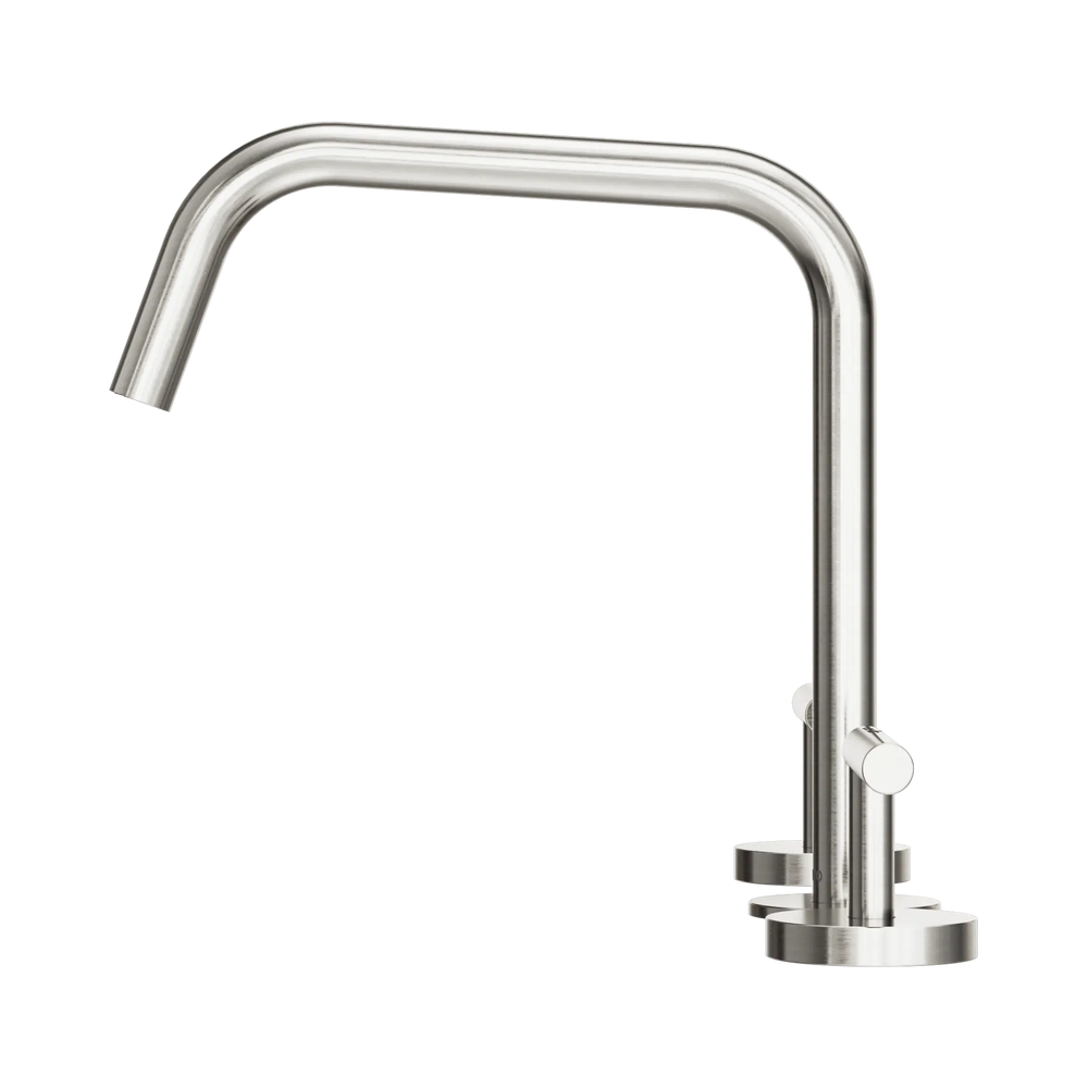 NERO MECCA LEVER BATH/KITCHEN SET EDGE SPOUT II BRUSHED NICKEL