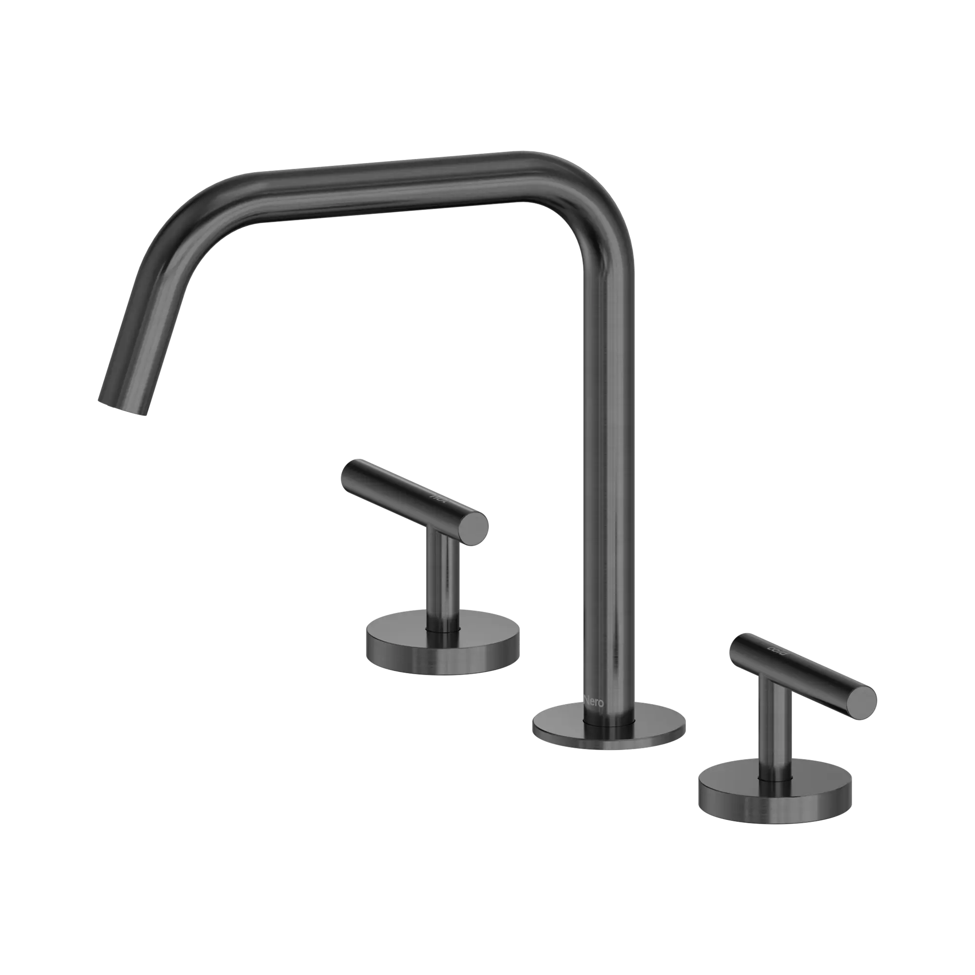 NERO MECCA LEVER BATH/KITCHEN SET EDGE SPOUT II GUN METAL