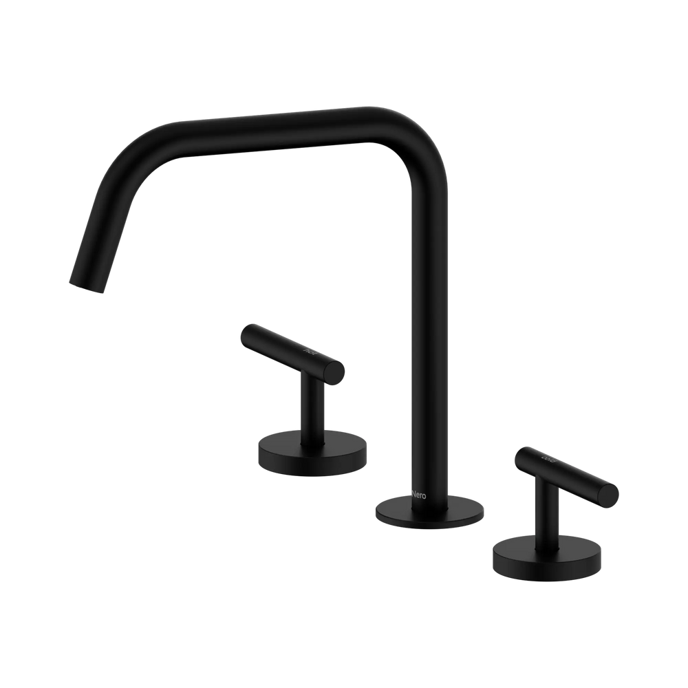 NERO MECCA LEVER BATH/KITCHEN SET EDGE SPOUT II MATTE BLACK