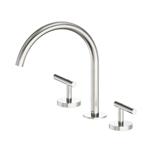 NERO MECCA LEVER BATH/KITCHEN SET ARC SPOUT 260MM BRUSHED NICKEL