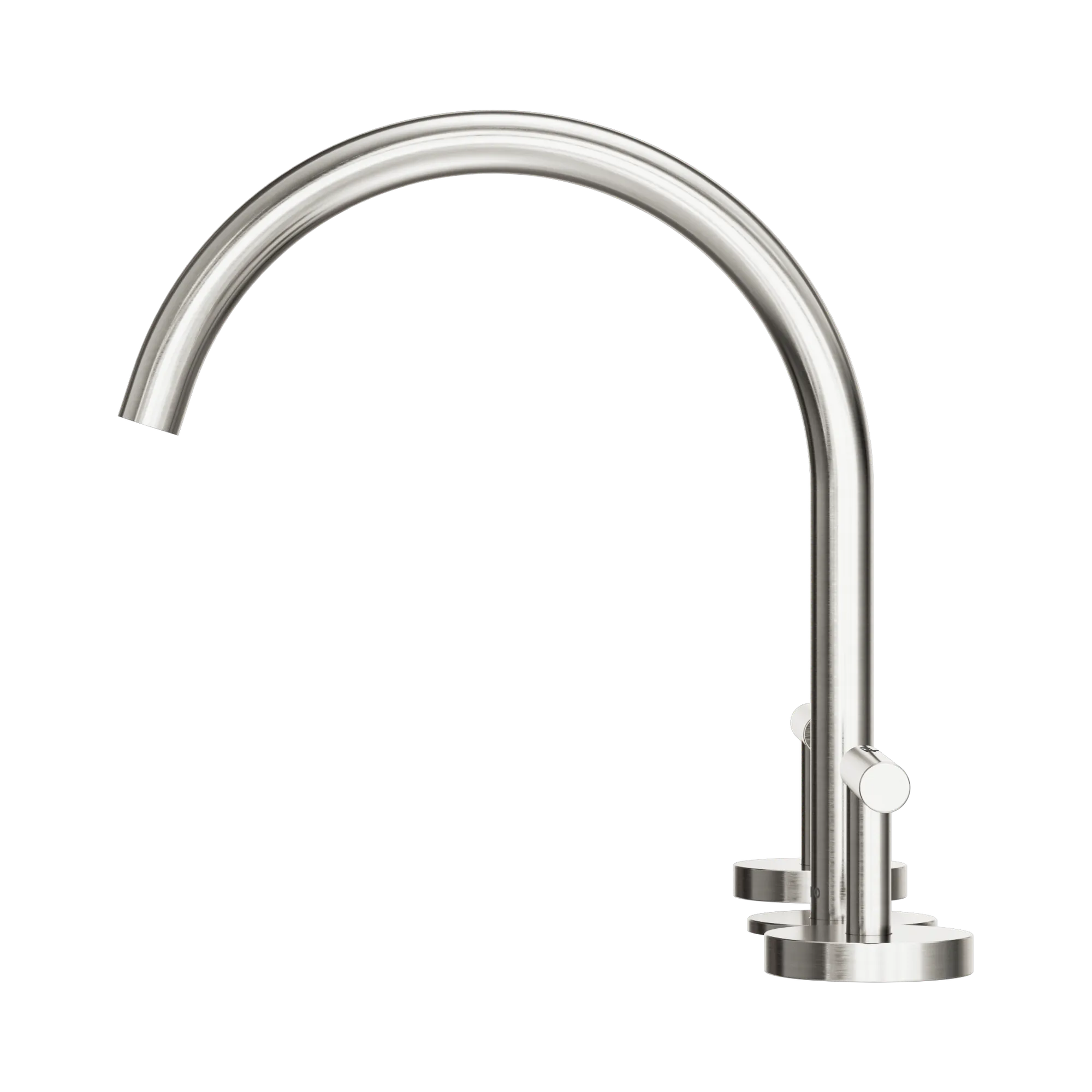 NERO MECCA LEVER BATH/KITCHEN SET ARC SPOUT 260MM BRUSHED NICKEL