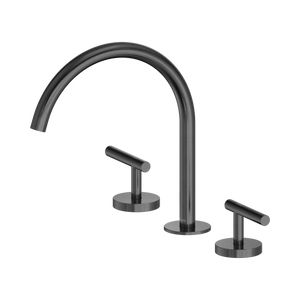NERO MECCA LEVER BATH/KITCHEN SET ARC SPOUT 260MM GUN METAL