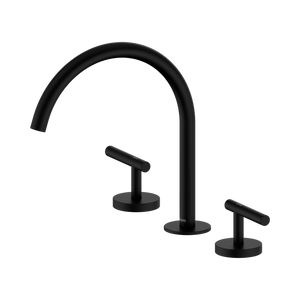 NERO MECCA LEVER BATH/KITCHEN SET ARC SPOUT 260MM MATTE BLACK