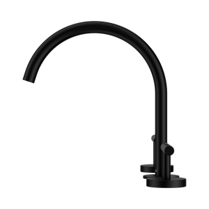 NERO MECCA LEVER BATH/KITCHEN SET ARC SPOUT 260MM MATTE BLACK
