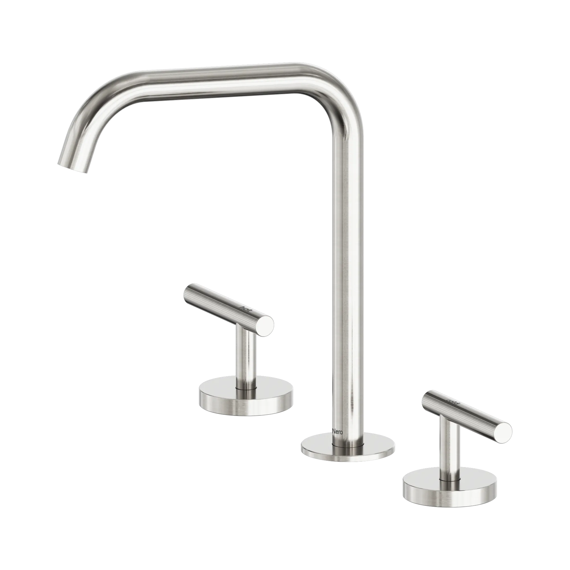 NERO MECCA LEVER BATH/KITCHEN SET EDGE SPOUT BRUSHED NICKEL