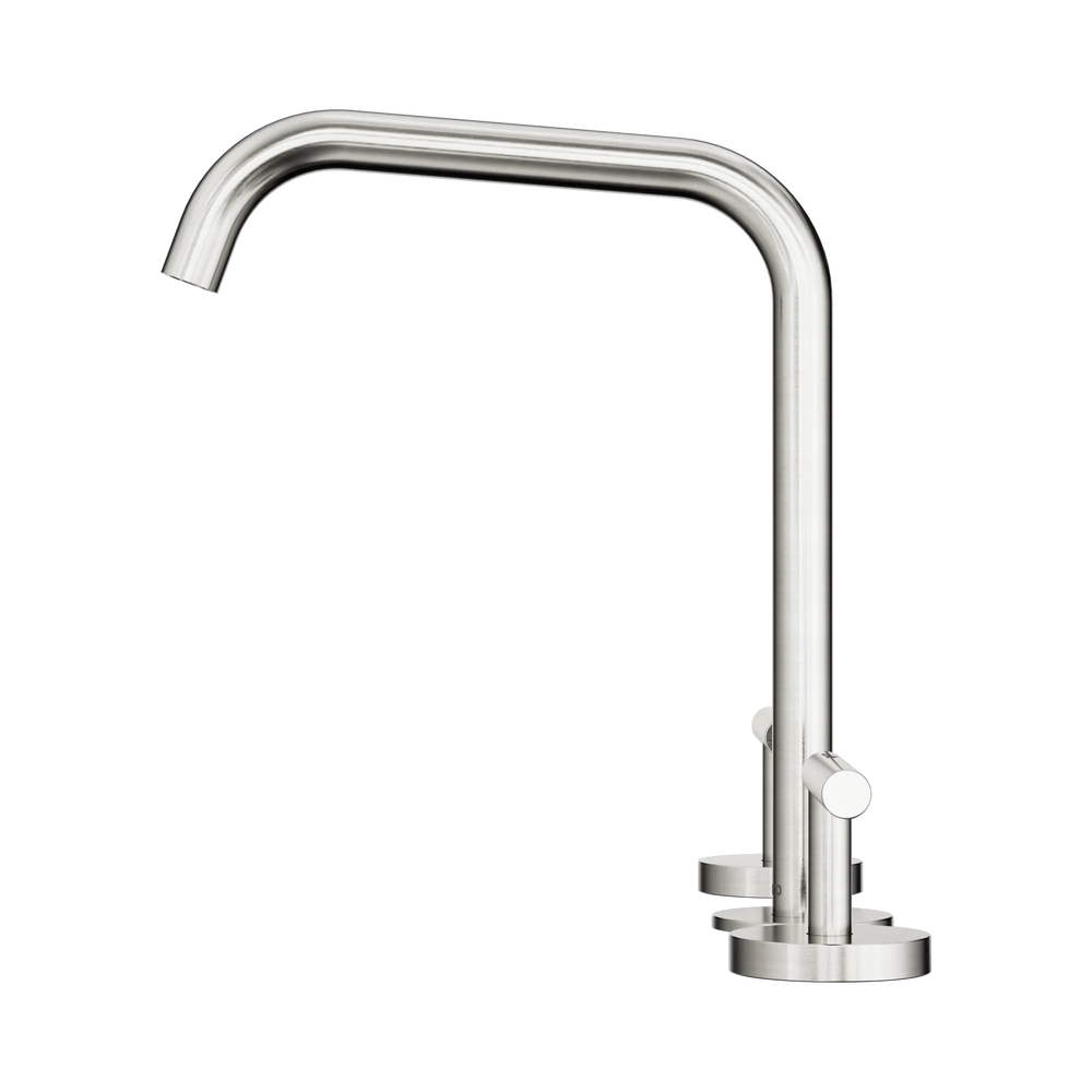 NERO MECCA LEVER BATH/KITCHEN SET EDGE SPOUT BRUSHED NICKEL