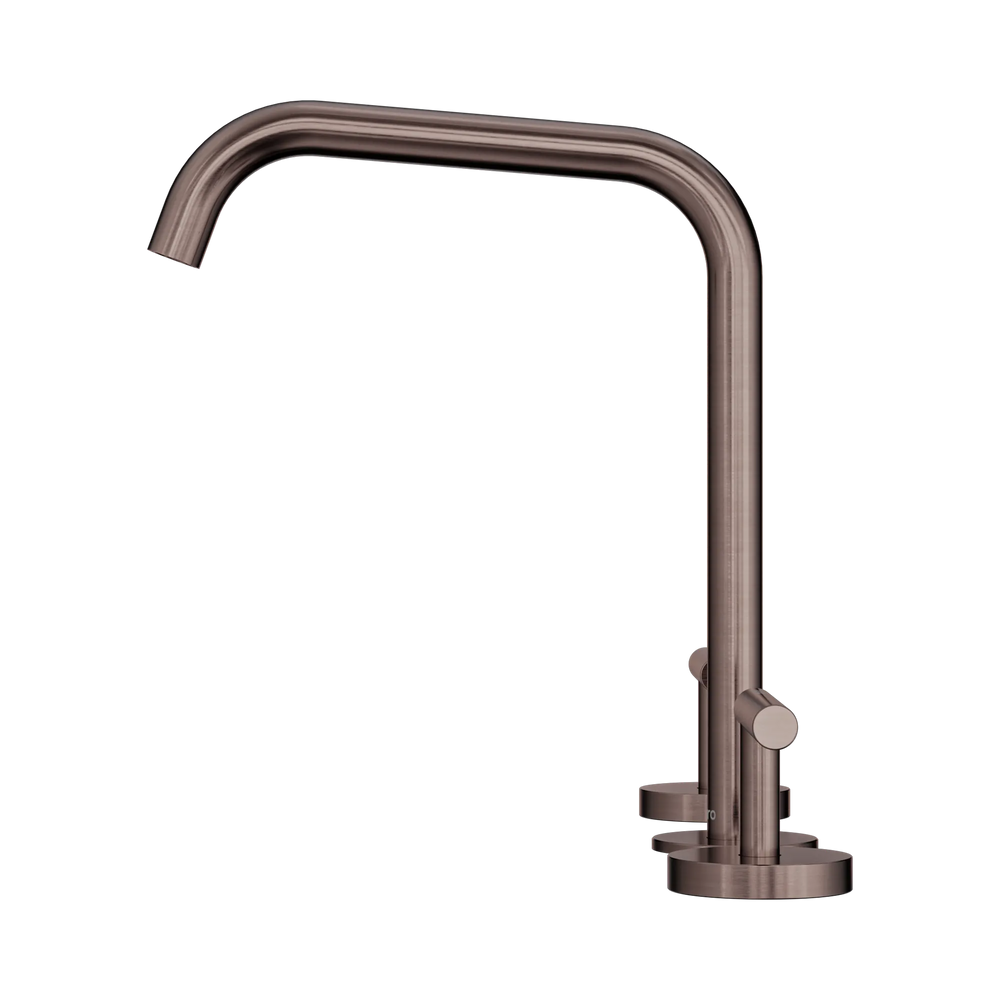 NERO MECCA LEVER BATH/KITCHEN SET EDGE SPOUT BRUSHED BRONZE