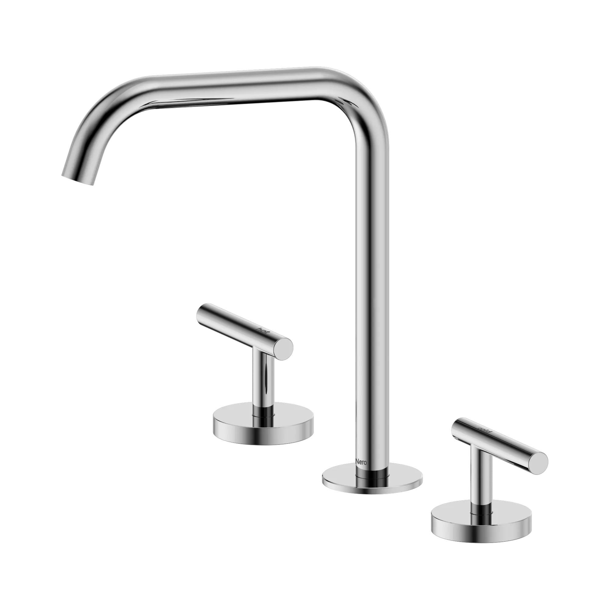 NERO MECCA LEVER BATH/KITCHEN SET EDGE SPOUT CHROME