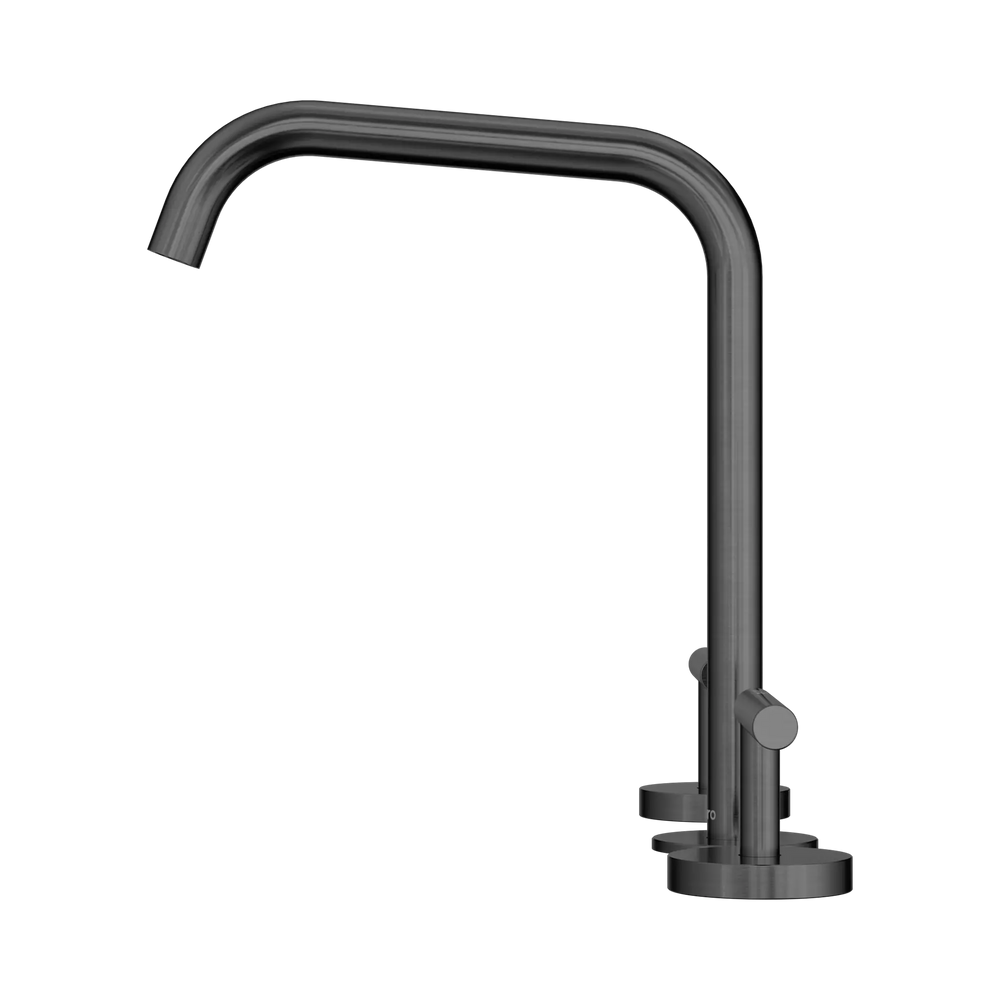 NERO MECCA LEVER BATH/KITCHEN SET EDGE SPOUT GUN METAL