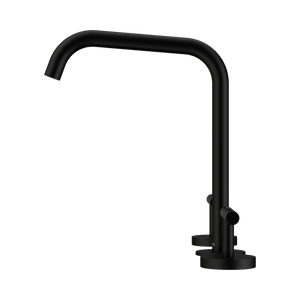 NERO MECCA LEVER BATH/KITCHEN SET EDGE SPOUT MATTE BLACK