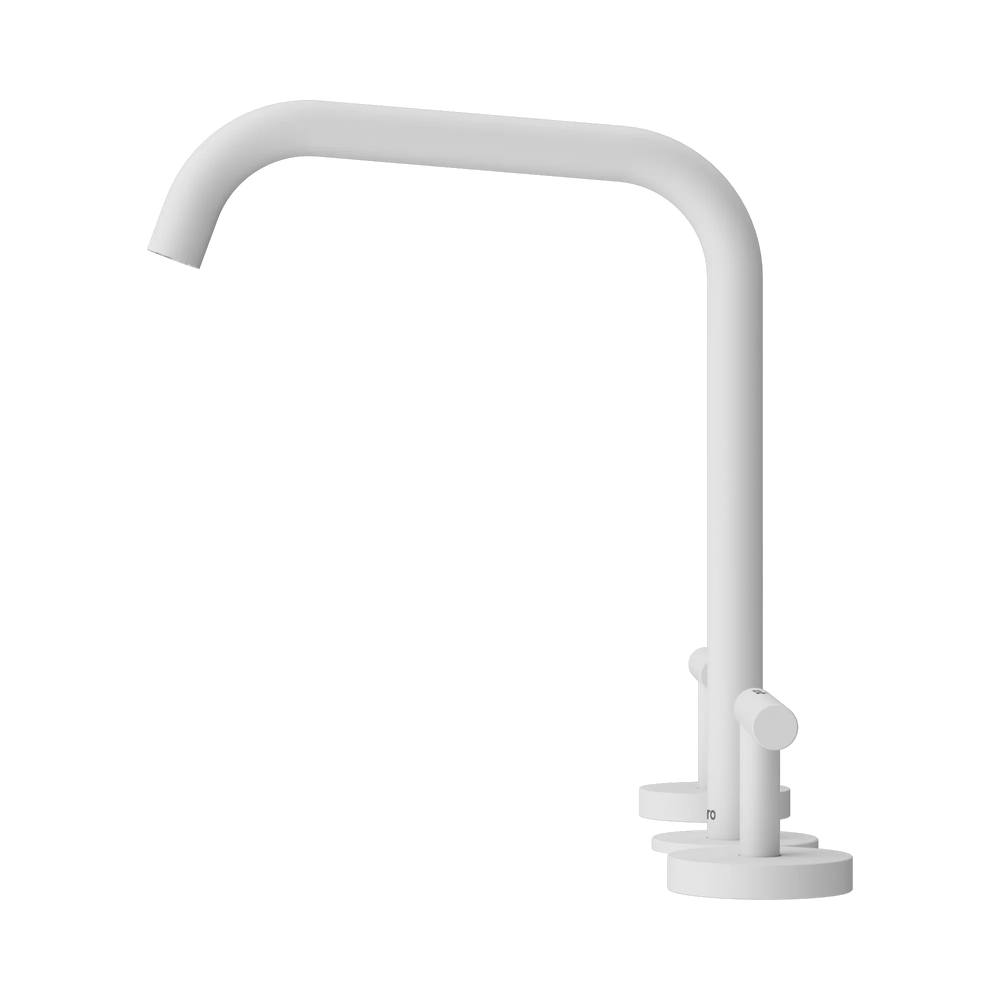 NERO MECCA LEVER BATH/KITCHEN SET EDGE SPOUT MATTE WHITE