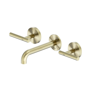 NERO MECCA LEVER WALL BASIN/BATH SET 160MM SPOUT BRUSHED GOLD