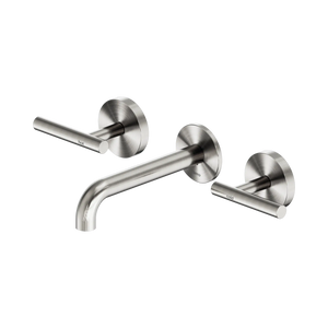 NERO MECCA LEVER WALL BASIN/BATH SET 160MM SPOUT BRUSHED NICKEL