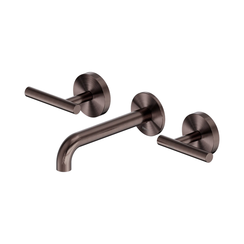 NERO MECCA LEVER WALL BASIN/BATH SET 160MM SPOUT BRUSHED BRONZE