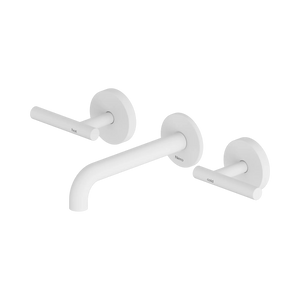 NERO MECCA LEVER WALL BASIN/BATH SET 160MM SPOUT MATTE WHITE