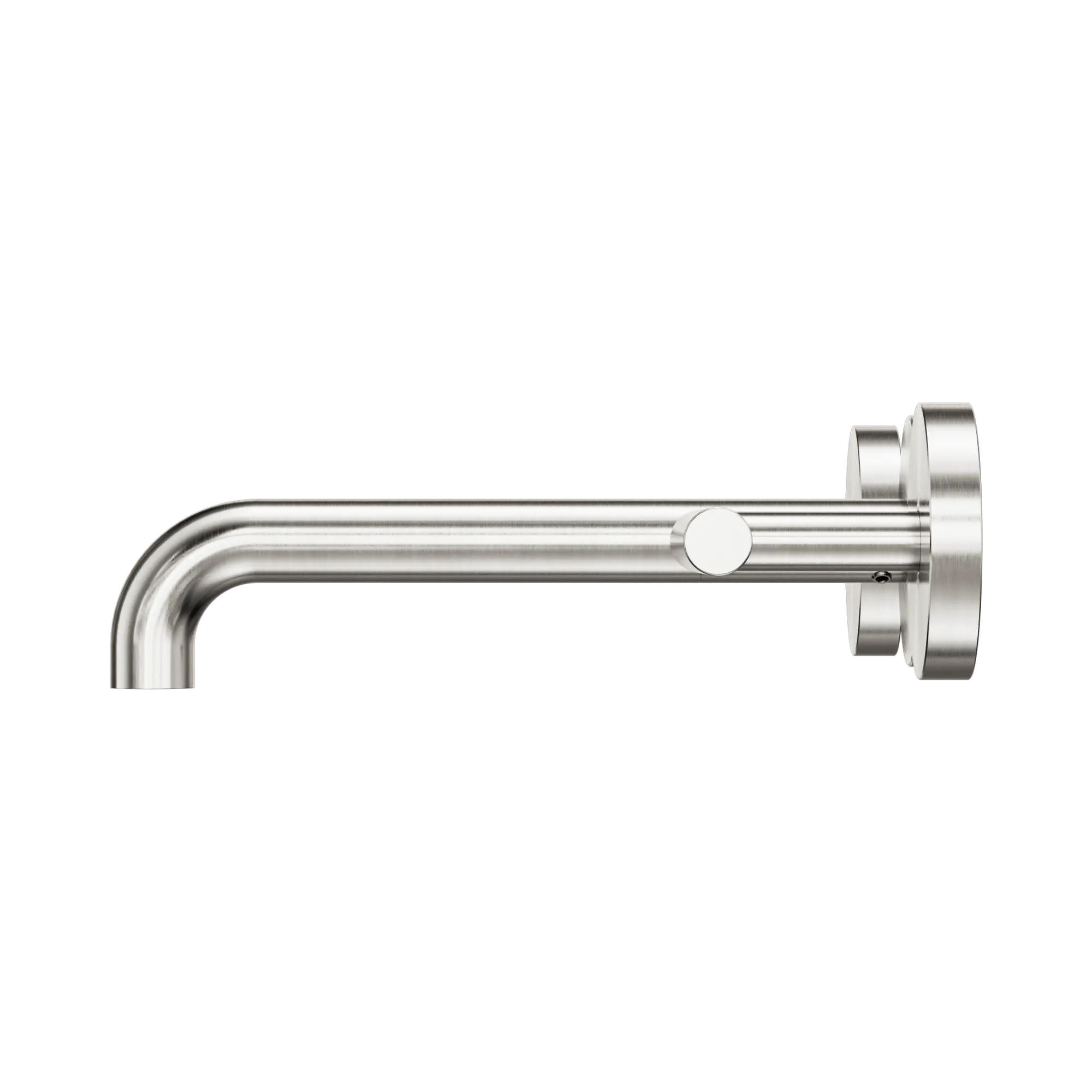 NERO MECCA LEVER WALL BASIN/BATH SET 185MM SPOUT BRUSHED NICKEL