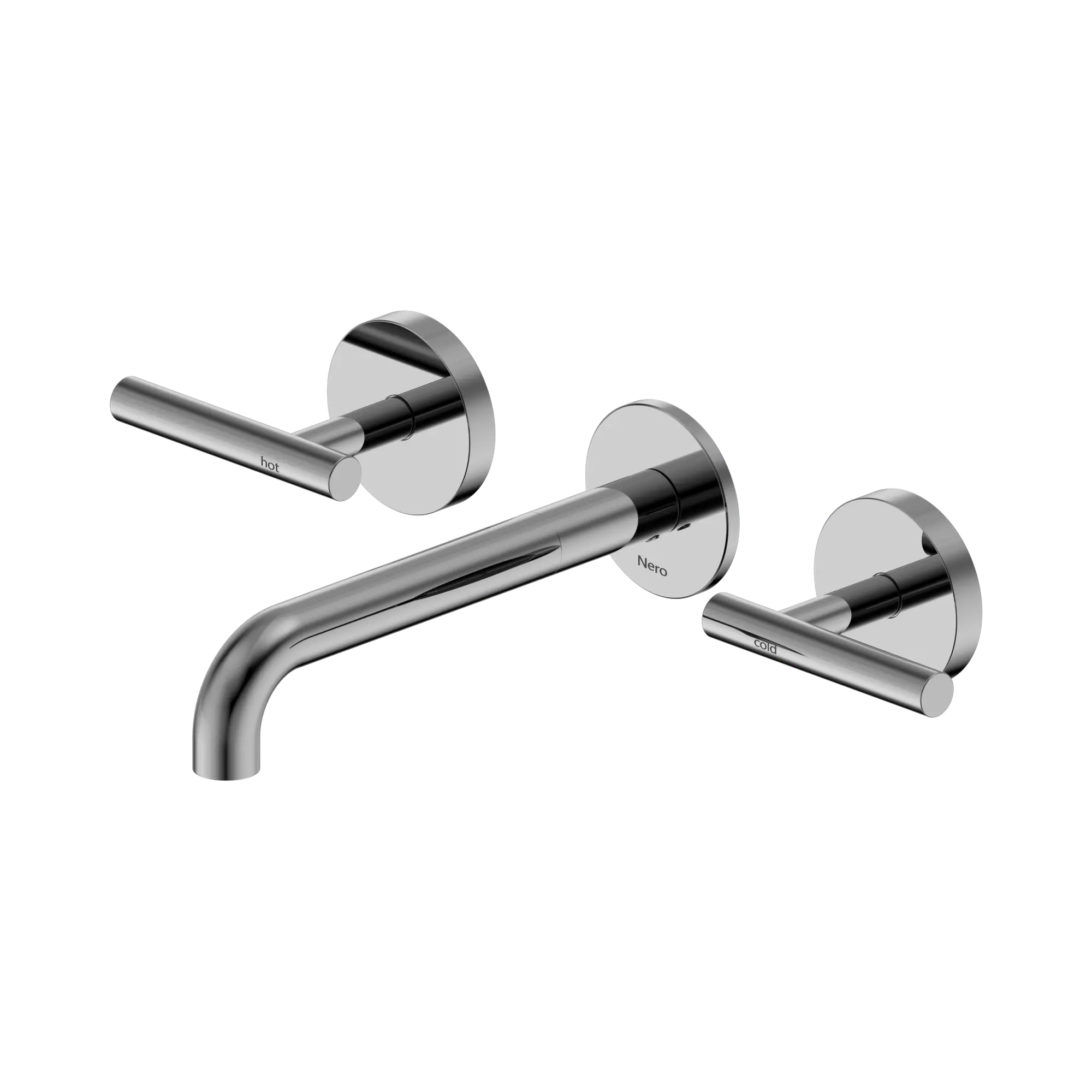 NERO MECCA LEVER WALL BASIN/BATH SET 185MM SPOUT CHROME
