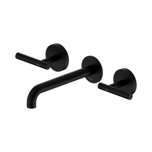 NERO MECCA LEVER WALL BASIN/BATH SET 185MM SPOUT MATTE BLACK