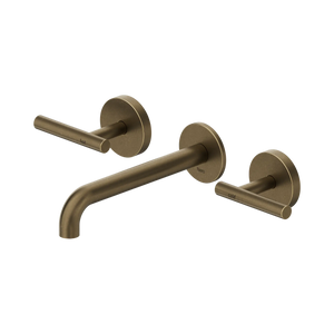 NERO MECCA LEVER WALL BASIN/BATH SET 185MM SPOUT TUMBLED ANTIQUE BRASS