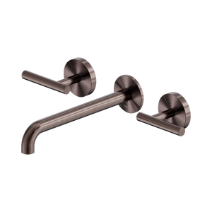 NERO MECCA LEVER WALL BASIN/BATH SET 220MM SPOUT BRUSHED BRONZE