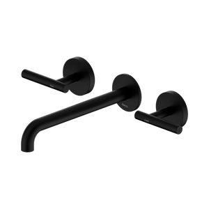 NERO MECCA LEVER WALL BASIN/BATH SET 220MM SPOUT MATTE BLACK