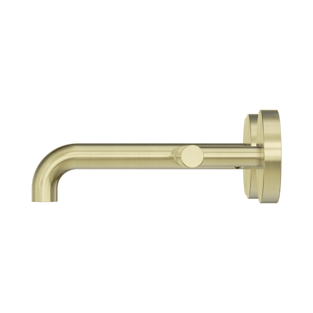 NERO MECCA LEVER WALL BASIN/BATH SET 160MM OFFSET SPOUT BRUSHED GOLD