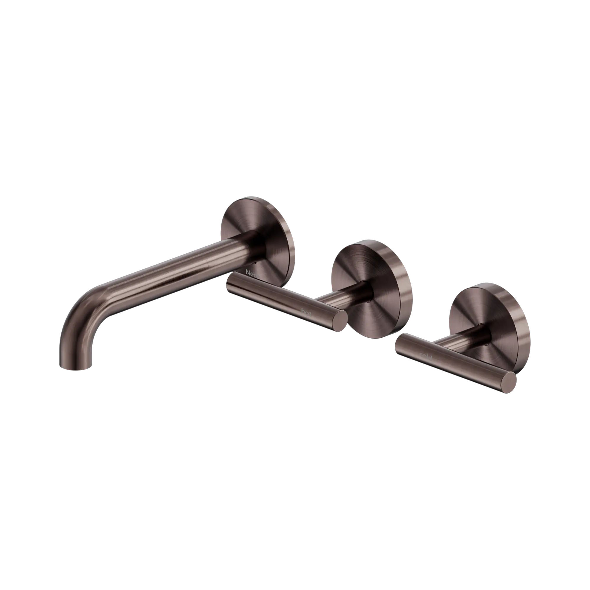 NERO MECCA LEVER WALL BASIN/BATH SET 160MM OFFSET SPOUT BRUSHED BRONZE