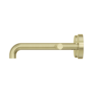 NERO MECCA LEVER WALL BASIN/BATH SET 185MM OFFSET SPOUT BRUSHED GOLD