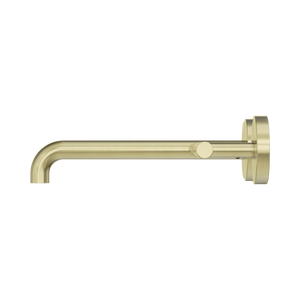 NERO MECCA LEVER WALL BASIN/BATH SET 220MM OFFSET SPOUT BRUSHED GOLD