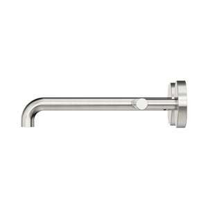 NERO MECCA LEVER WALL BASIN/BATH SET 220MM OFFSET SPOUT BRUSHED NICKEL