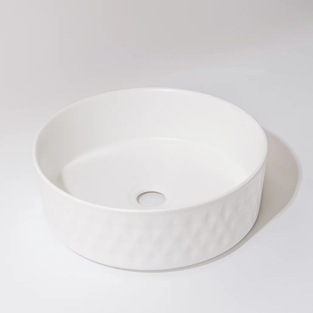 CLAYA DIAMOND ROUND ABOVE COUNTER BASIN MATTE WHITE 360MM