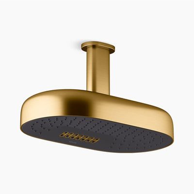 KOHLER STATEMENT DUAL FUNCTION RAINHEAD OVAL 354MM BRUSHED BRASS