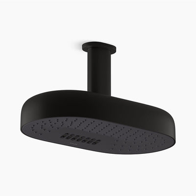 KOHLER STATEMENT DUAL FUNCTION RAINHEAD OVAL 354MM MATTE BLACK