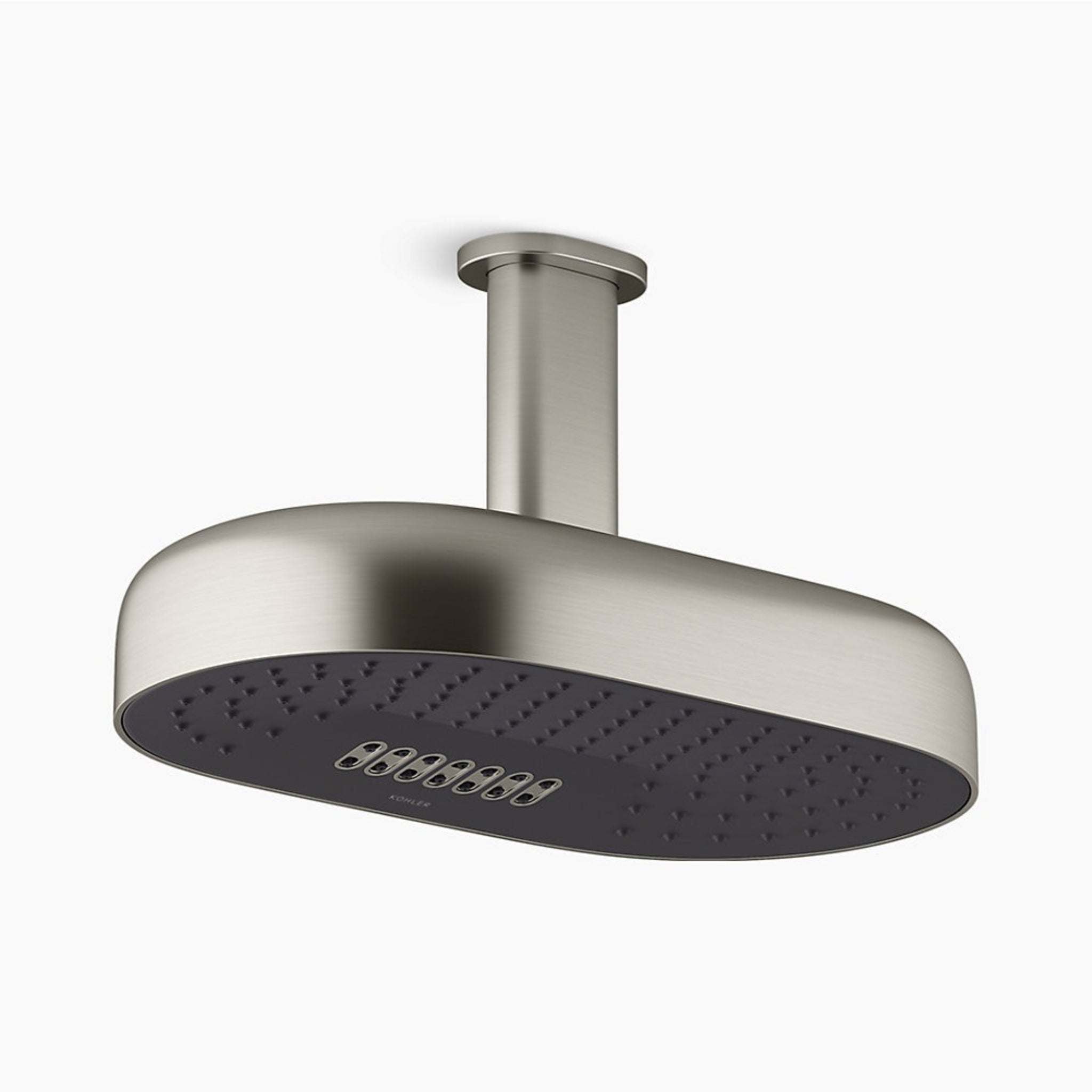 KOHLER STATEMENT DUAL FUNCTION RAINHEAD OVAL 354MM BRUSHED NICKEL