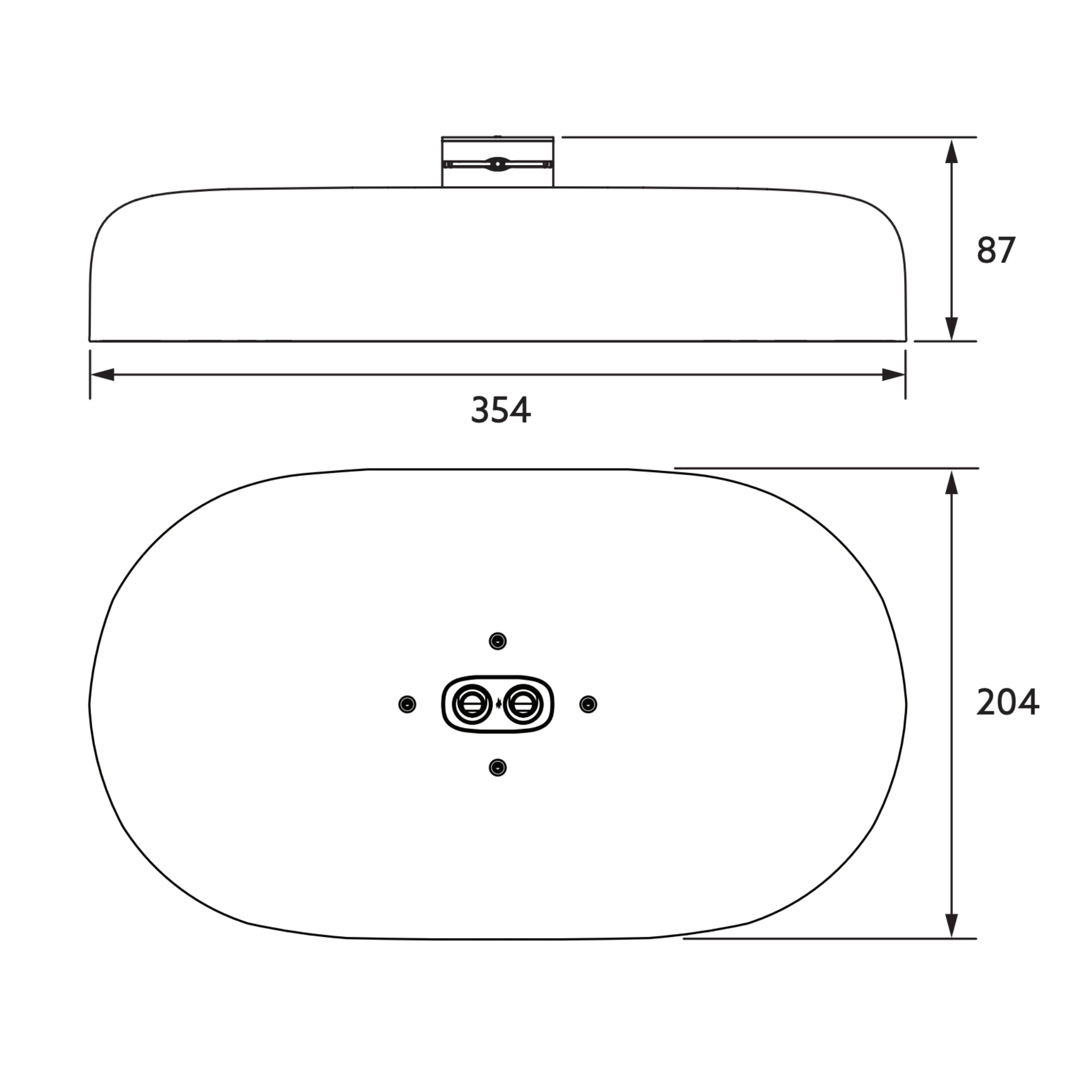 KOHLER STATEMENT DUAL FUNCTION RAINHEAD OVAL 354MM CHROME