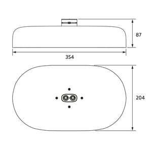 KOHLER STATEMENT DUAL FUNCTION RAINHEAD OVAL 354MM CHROME