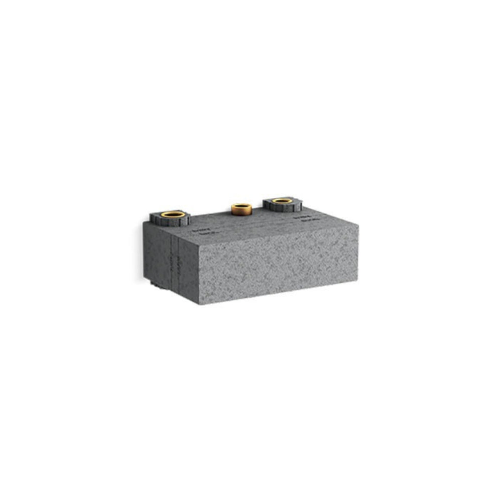 KOHLER ANTHEM TWO-OUTLET RECESSED MECHANICAL THERMOSTATIC CONTROL PANEL AND VALVE COMPLETE KIT BRUSHED BRASS