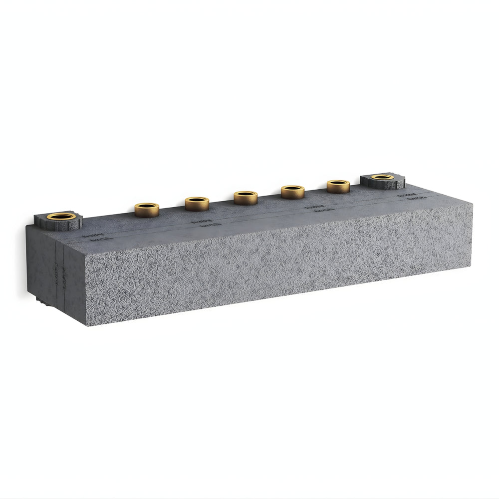 KOHLER ANTHEM SIX OUTLET RECESSED MECHANICAL THERMOSTATIC CONTROL PANEL AND VALVE COMPLETE KIT BRUSHED BRASS