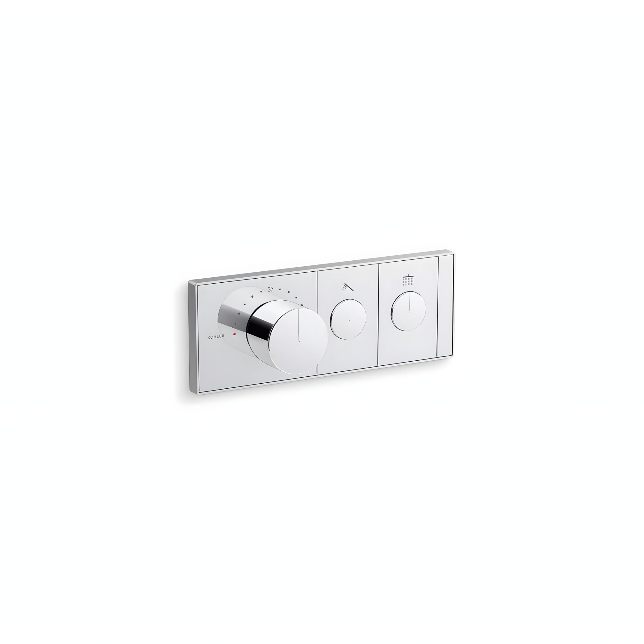 KOHLER ANTHEM TWO-OUTLET RECESSED MECHANICAL THERMOSTATIC CONTROL PANEL AND VALVE COMPLETE KIT CHROME