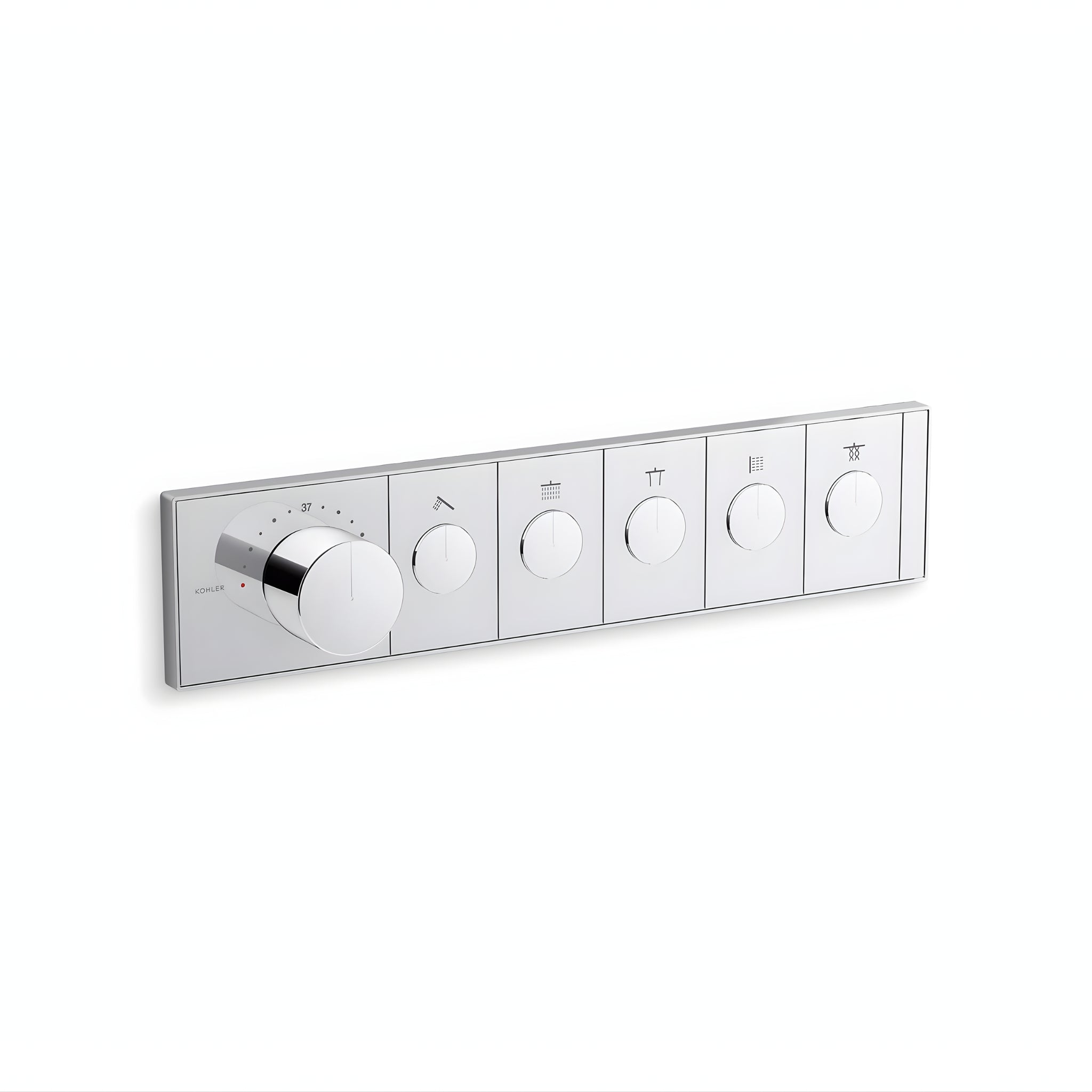 KOHLER ANTHEM FIVE OUTLET RECESSED MECHANICAL THERMOSTATIC CONTROL PANEL AND VALVE COMPLETE KIT CHROME