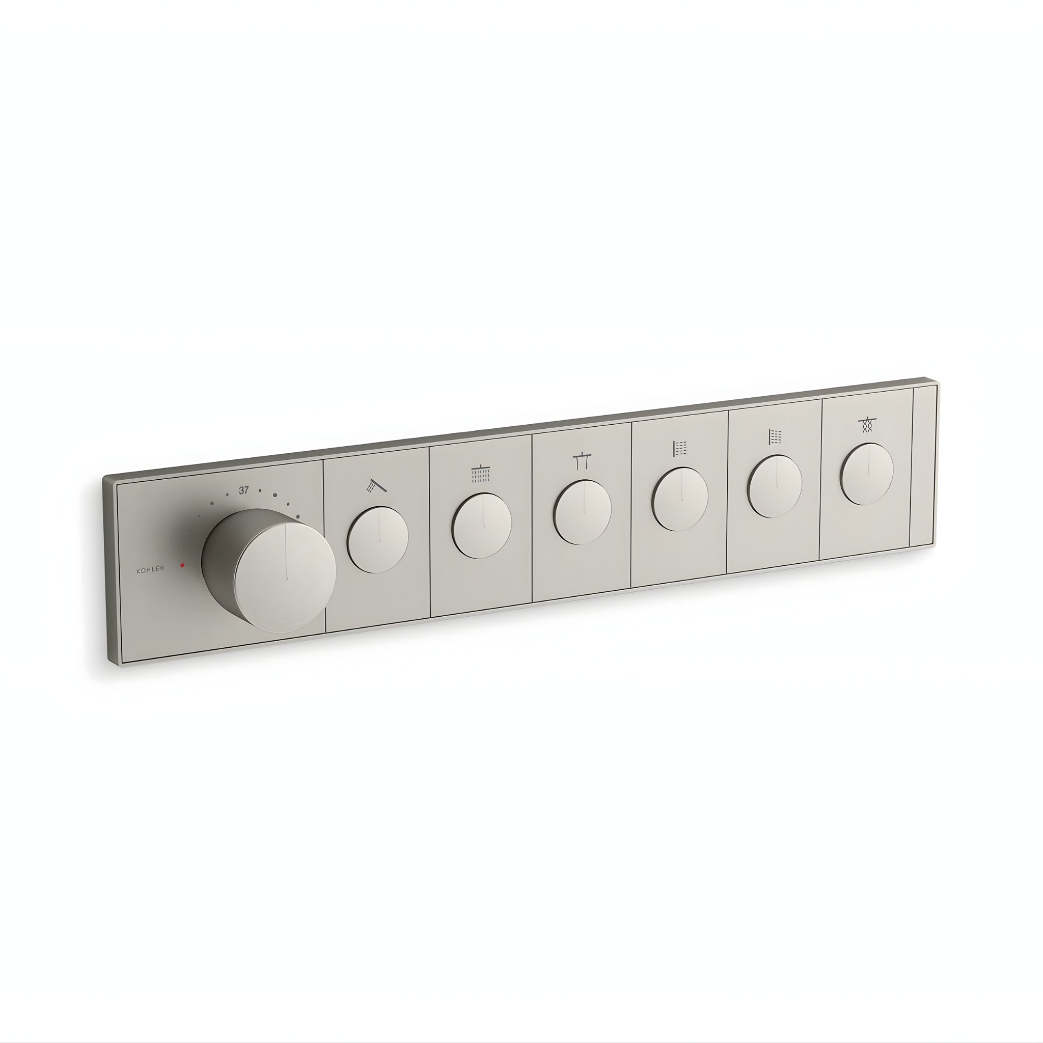 KOHLER ANTHEM SIX OUTLET RECESSED MECHANICAL THERMOSTATIC CONTROL PANEL AND VALVE COMPLETE KIT BRUSHED NICKEL