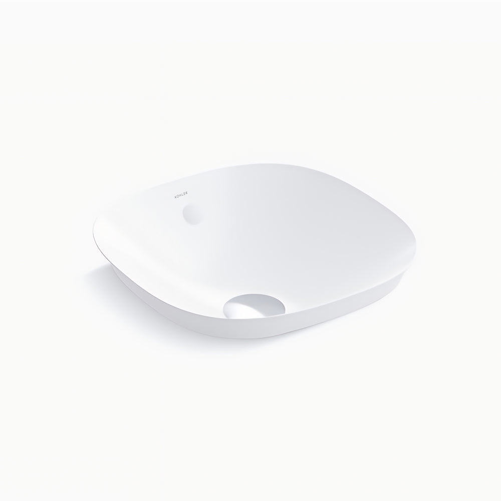 KOHLER VEIL SQUARE SEMI INSET BASIN WHITE 420MM